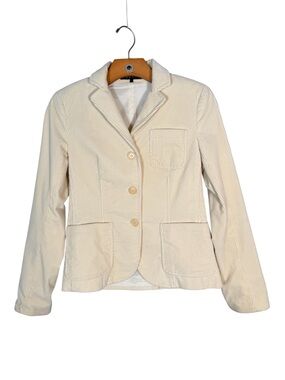 Theory Corduroy Blazer Pale Yellow Cotton Tailored Texture Quiet Luxury 0